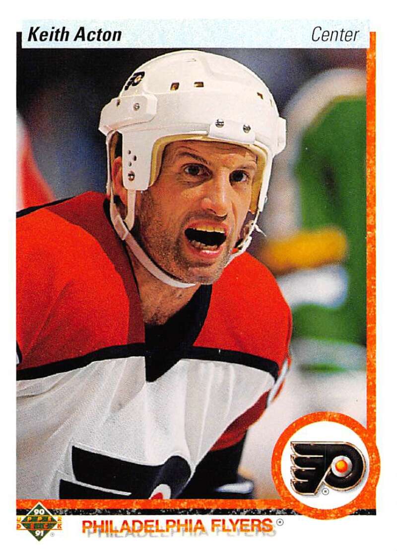 1990-91 Upper Deck Hockey #445 Keith Acton Philadelphia Flyers Image 1