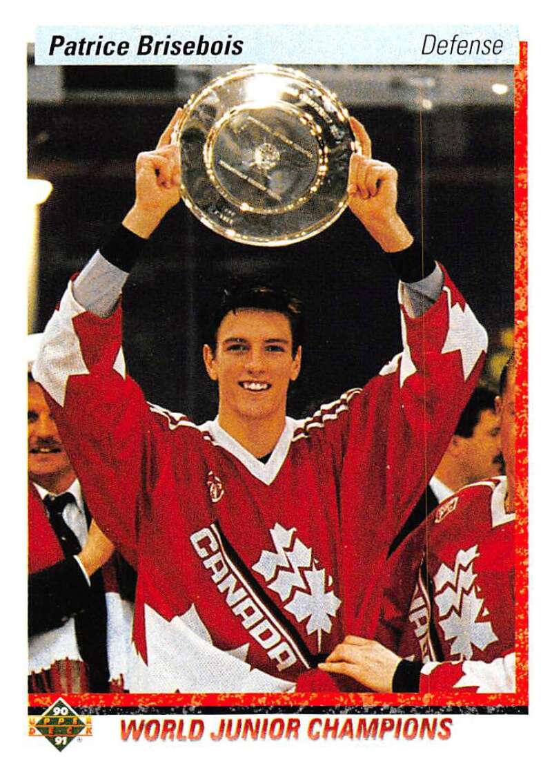 1990-91 Upper Deck Hockey #454 Patrice Brisebois RC Rookie Image 1