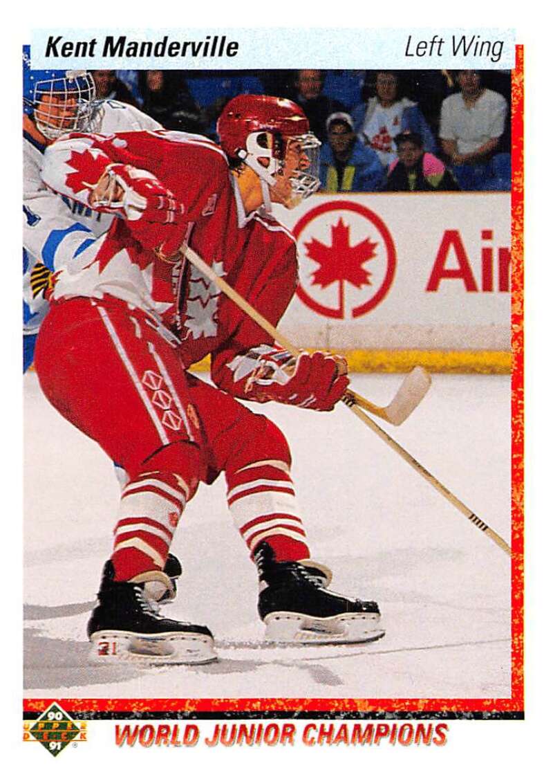 1990-91 Upper Deck Hockey #465 Kent Manderville RC Rookie Image 1