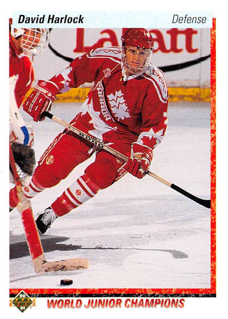 1990-91 Upper Deck Hockey #470 David Harlock RC Rookie Image 1