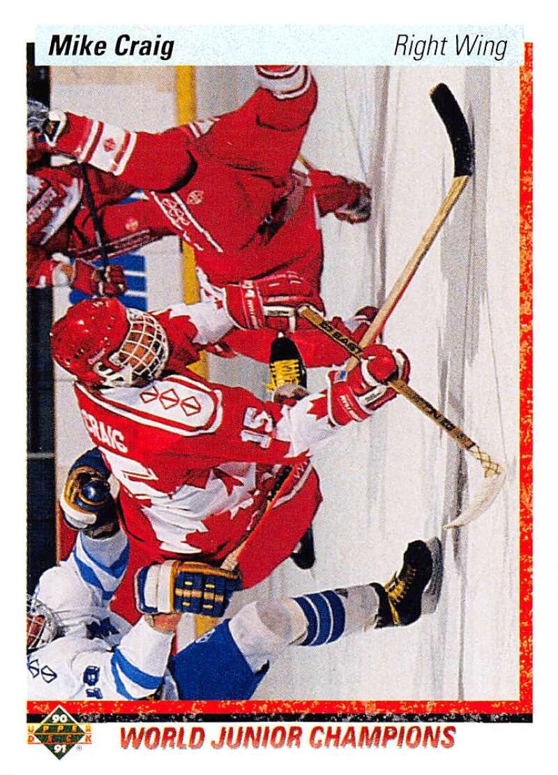1990-91 Upper Deck Hockey #472 Mike Craig RC Rookie Minnesota North Stars Image 1
