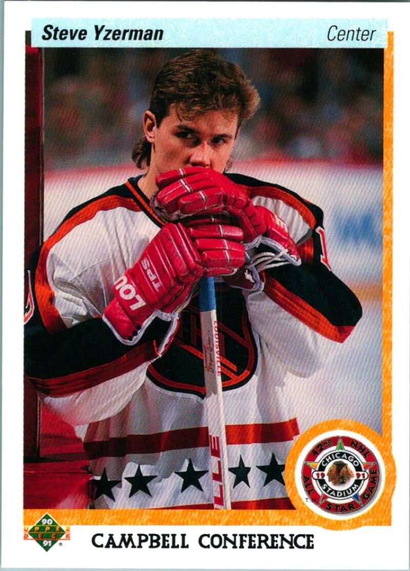 1990-91 Upper Deck Hockey #477 Steve Yzerman AS Detroit Red Wings Image 1