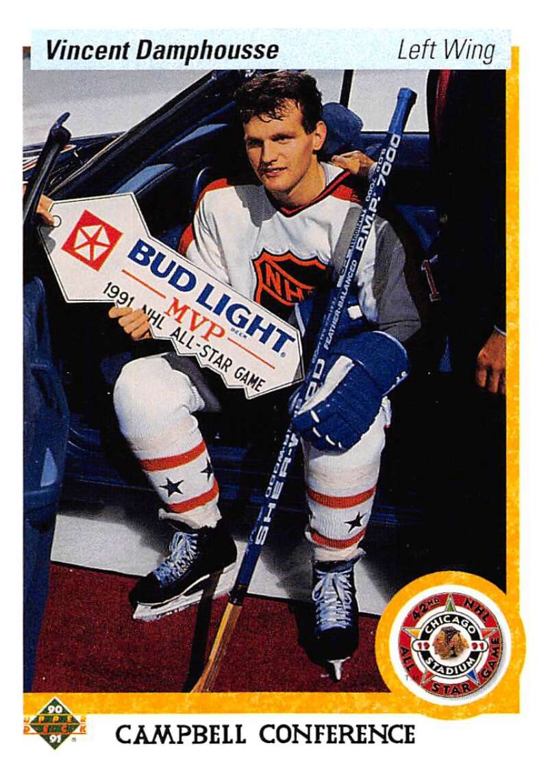 1990-91 Upper Deck Hockey #484 Vincent Damphousse AS Toronto Maple Leafs Image 1