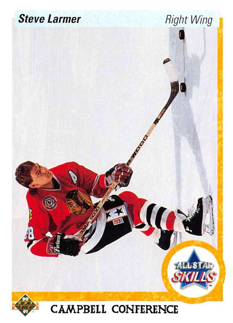 1990-91 Upper Deck Hockey #499 Steve Larmer AS Chicago Blackhawks Image 1