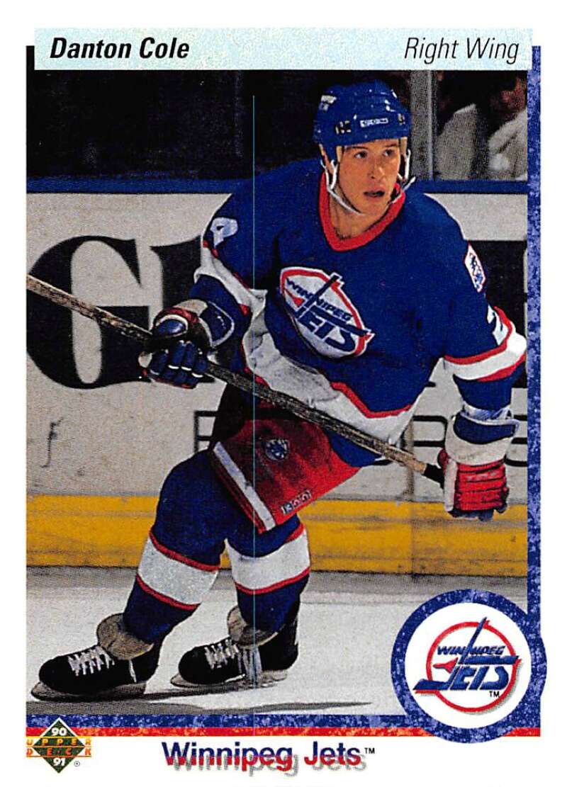 1990-91 Upper Deck Hockey #517 Danton Cole RC Rookie Winnipeg Jets Image 1