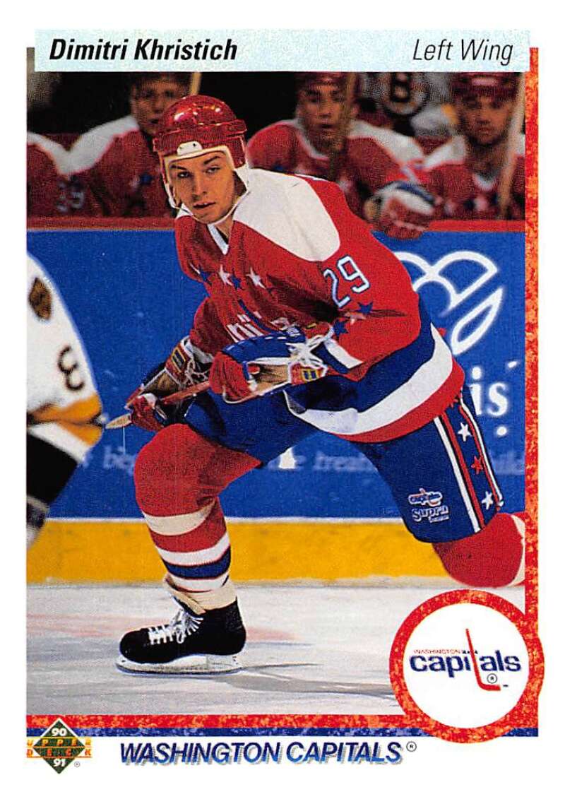 1990-91 Upper Deck Hockey #537 Dimitri Khristich RC Rookie Capitals Image 1