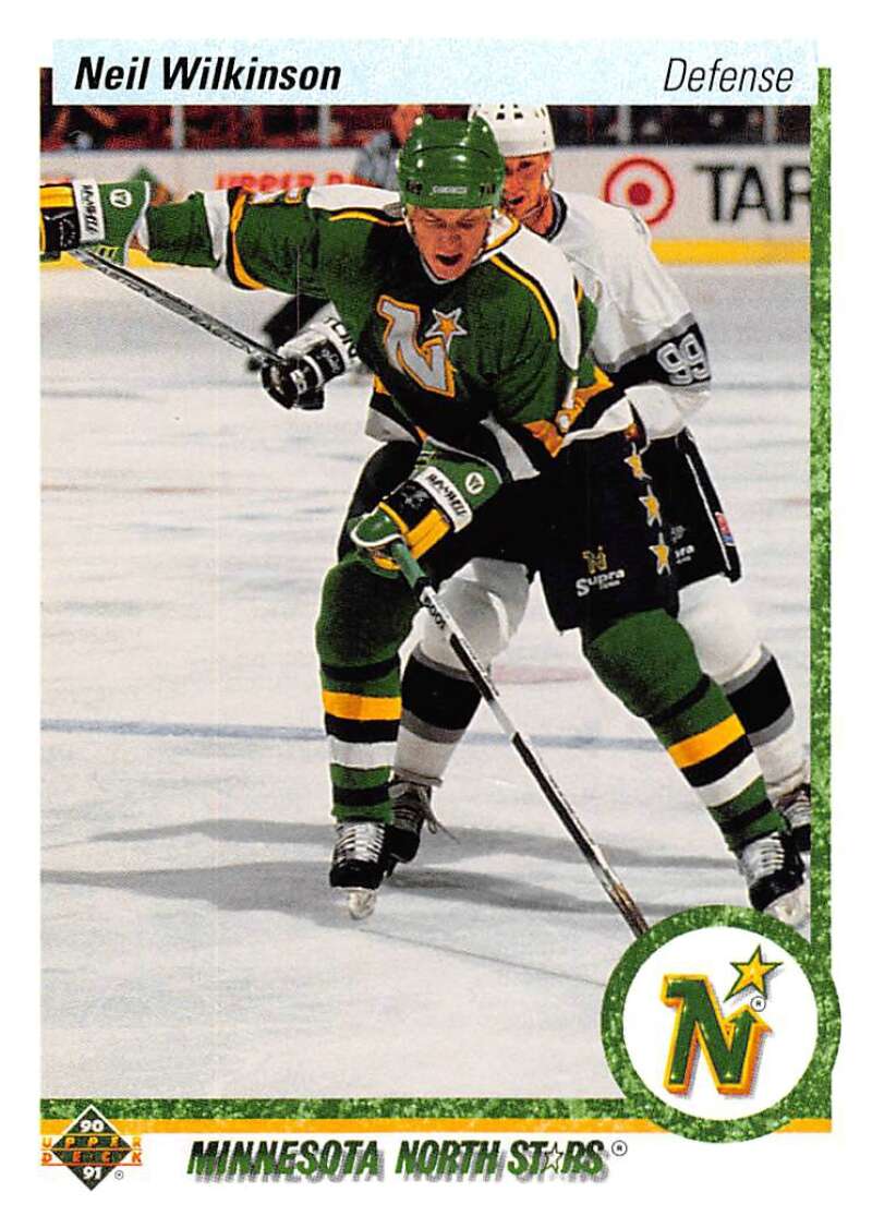 1990-91 Upper Deck Hockey #547 Neil Wilkinson RC Rookie Minnesota North Stars Image 1
