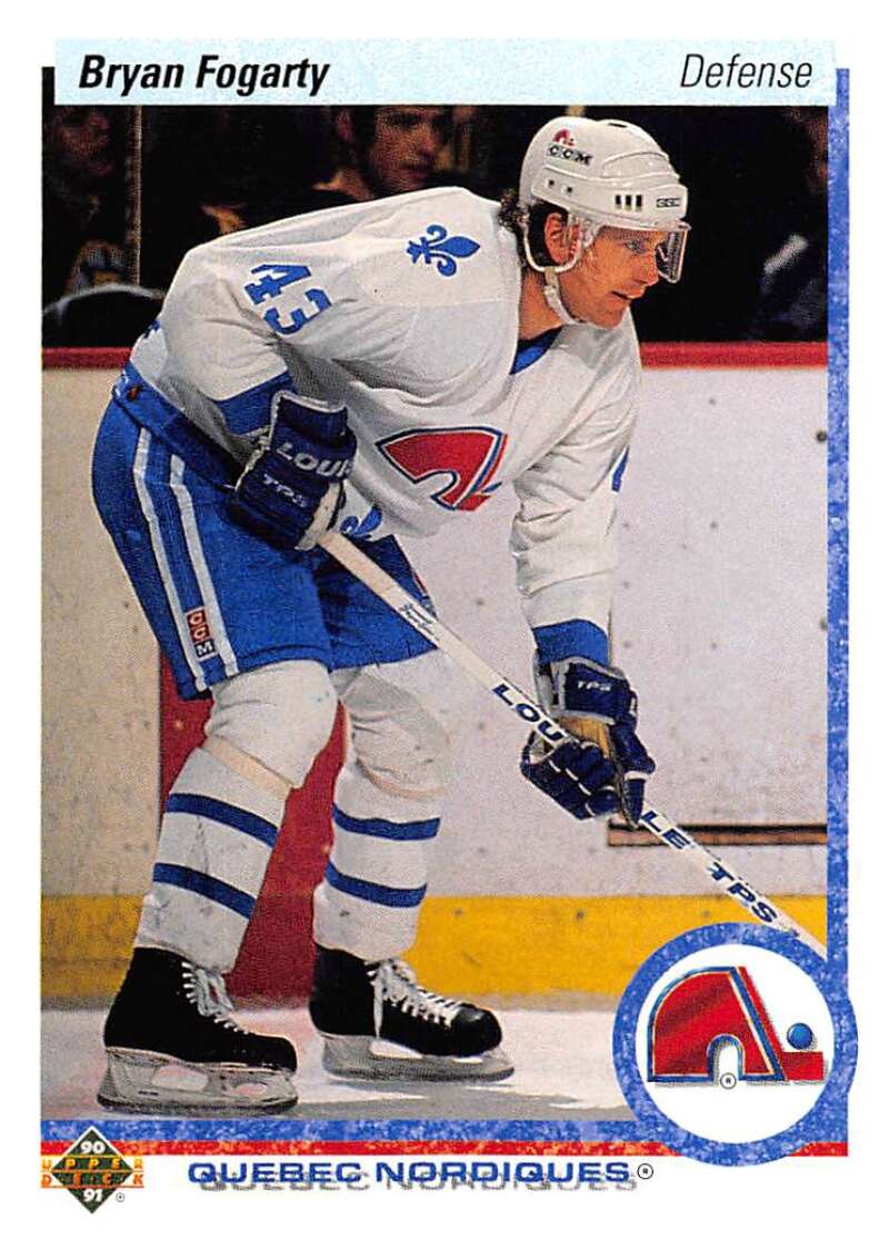 1990-91 Upper Deck Hockey #548 Bryan Fogarty Quebec Nordiques Image 1