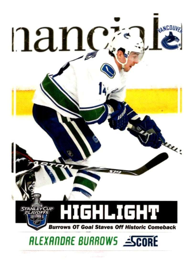 2011-12 Score Glossy #491 Alexandre Burrows Vancouver Canucks V95267 Image 1