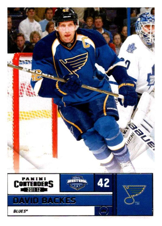 2011-12 Playoff Contenders #42 David Backes  St. Louis Blues  V93099 Image 1