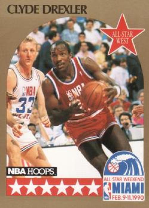 1990-91 Hopps Basketball #16 Clyde Drexler AS  SP Portland Trail Blazers  Image 1