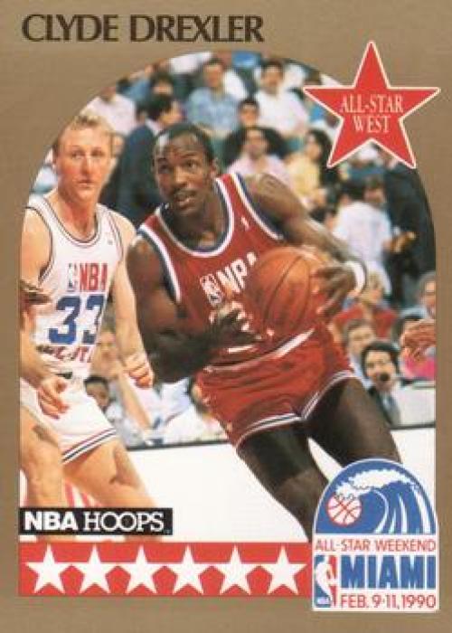 1990-91 Hopps Basketball #16 Clyde Drexler AS SP Portland Trail Blazers Image 1