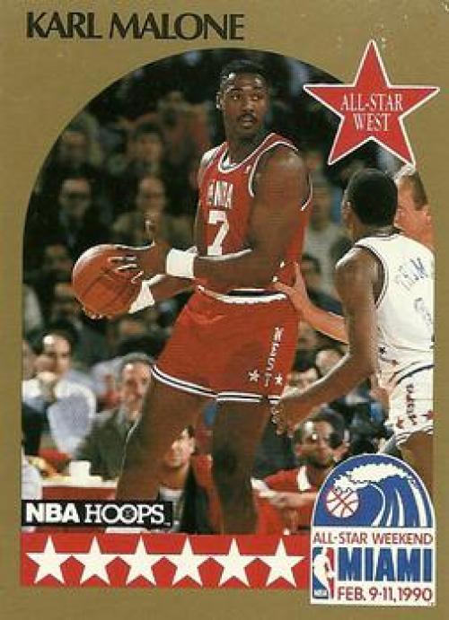 1990-91 Hopps Basketball #21 Karl Malone AS  SP Utah Jazz  Image 1