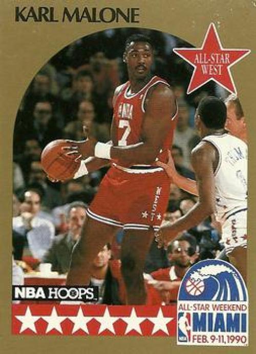 1990-91 Hopps Basketball #21 Karl Malone AS SP Utah Jazz Image 1