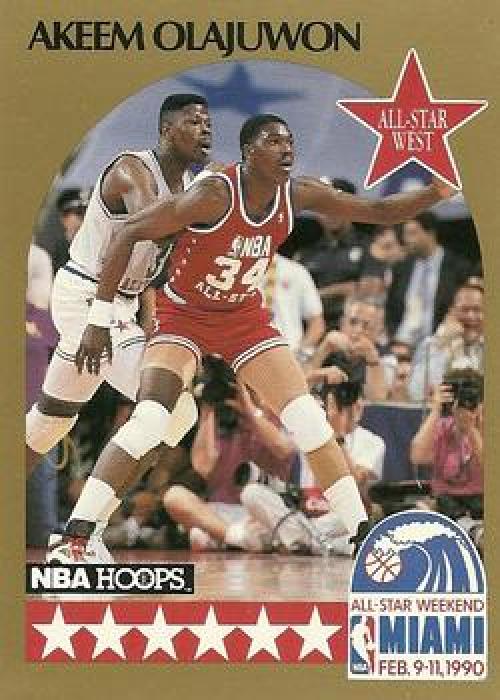 1990-91 Hopps Basketball #23 Hakeem Olajuwon AS  SP Houston Rockets  Image 1