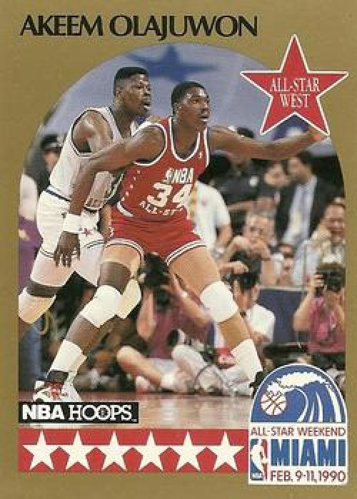 1990-91 Hopps Basketball #23 Hakeem Olajuwon AS SP Houston Rockets Image 1
