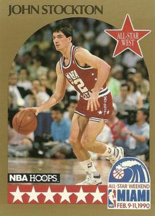 1990-91 Hopps Basketball #25 John Stockton AS  SP Utah Jazz  Image 1