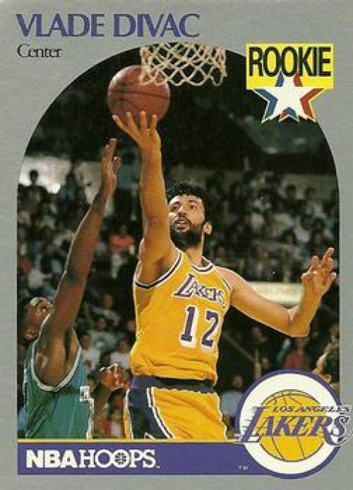 1990-91 Hopps Basketball #154 Vlade Divac RC Rookie Los Angeles Lakers Image 1
