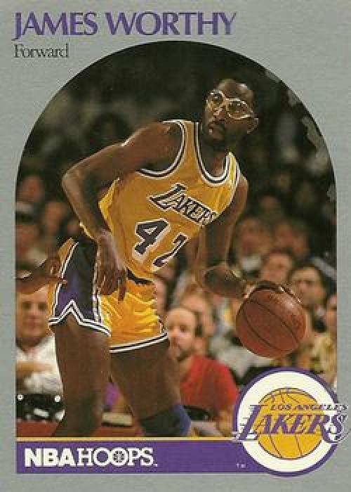 1990-91 Hopps Basketball #163 James Worthy Los Angeles Lakers Image 1