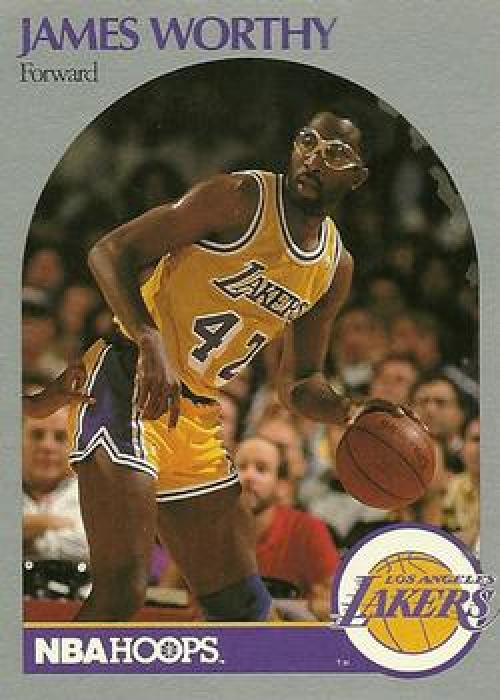 1990-91 Hopps Basketball #163 James Worthy  Los Angeles Lakers  Image 1