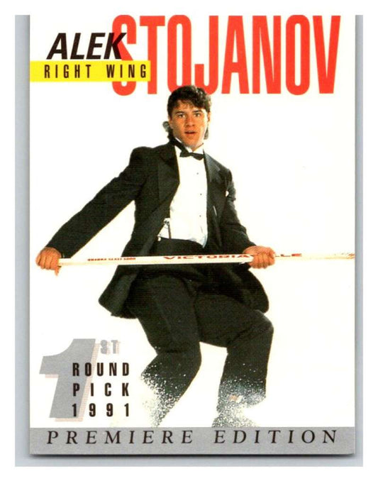 (HCW) 1991 Arena Draft Picks #5 Alek Stojanov Canucks NHL Mint Image 1