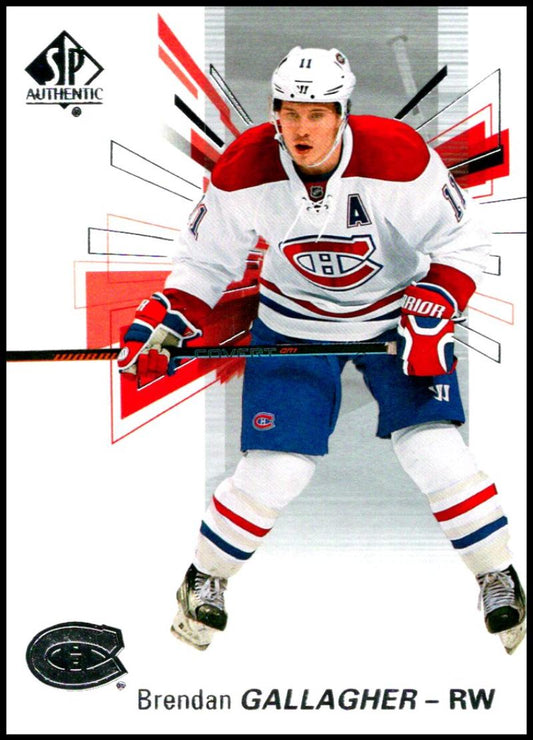 2016-17 Upper Deck SP Authentic #81 Brendan Gallagher  Montreal Canadiens  V93534 Image 1