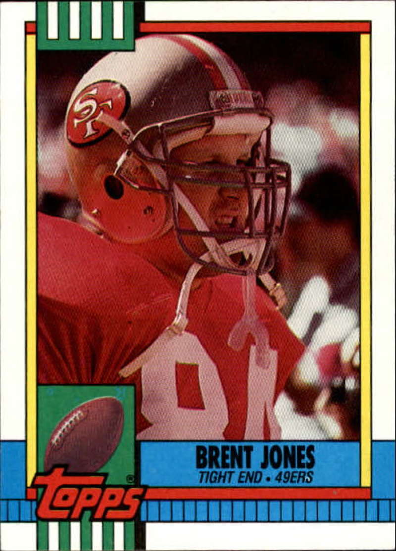 1990 Topps Football #14 Brent Jones RC Rookie San Francisco 49ers Image 1
