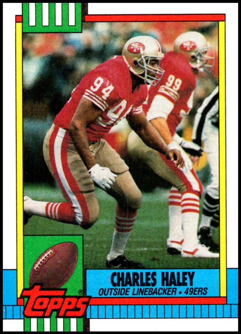 1990 Topps Football #17 Charles Haley San Francisco 49ers Image 1
