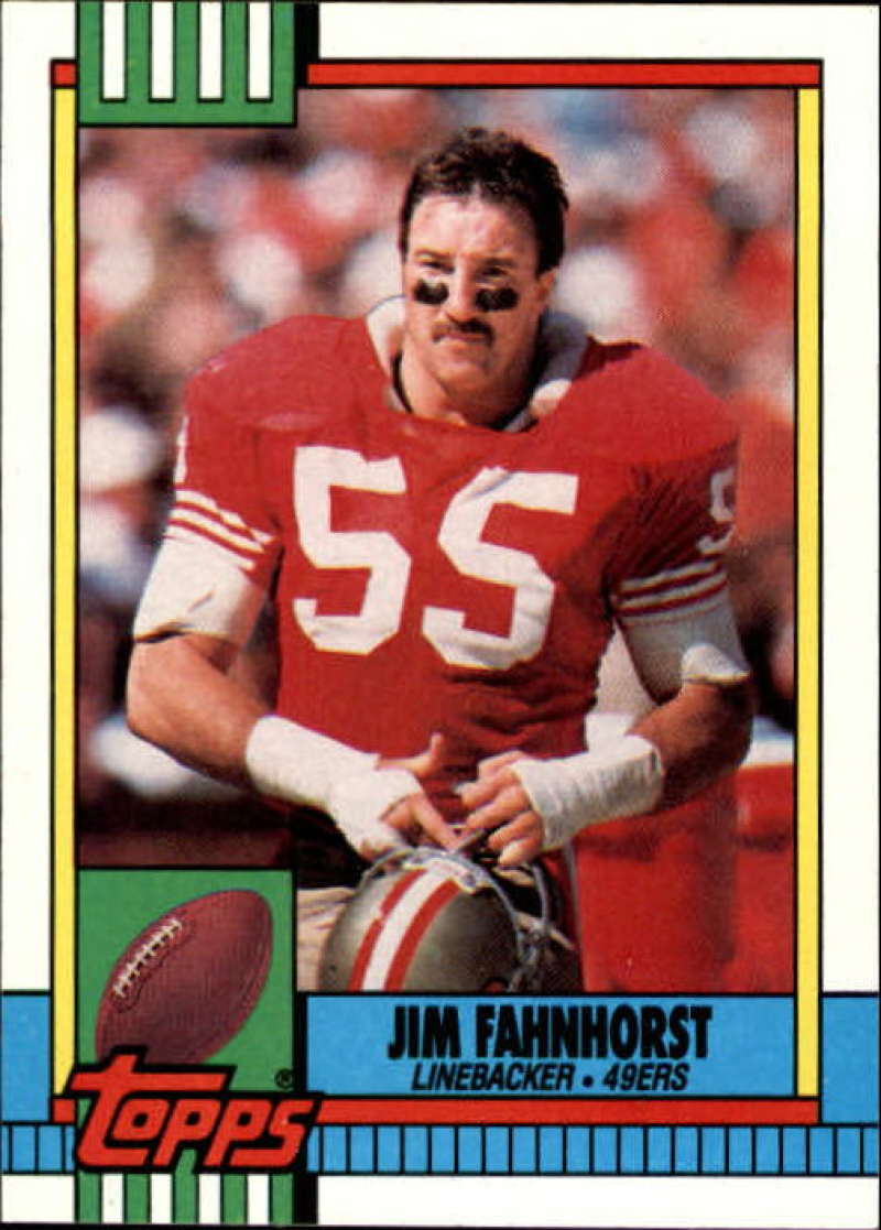 1990 Topps Football #23 Jim Fahnhorst San Francisco 49ers Image 1