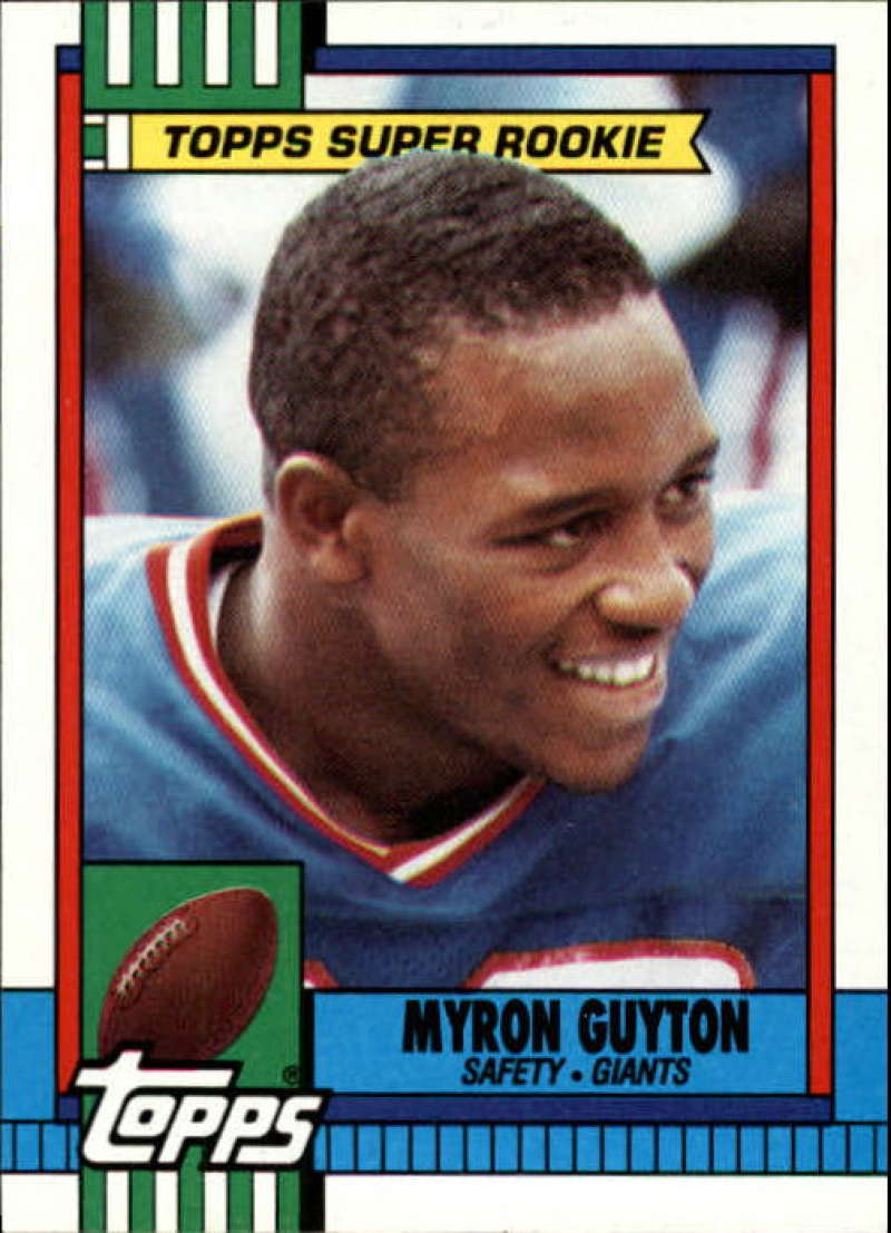 1990 Topps Football #50 Myron Guyton SR RC Rookie New York Giants Image 1