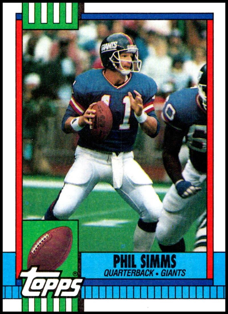 1990 Topps Football #51 Phil Simms New York Giants Image 1