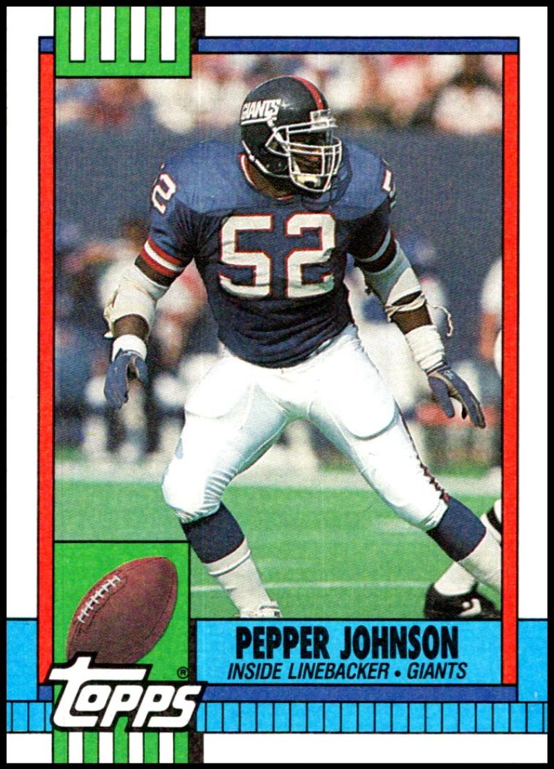 1990 Topps Football #54 Pepper Johnson New York Giants Image 1