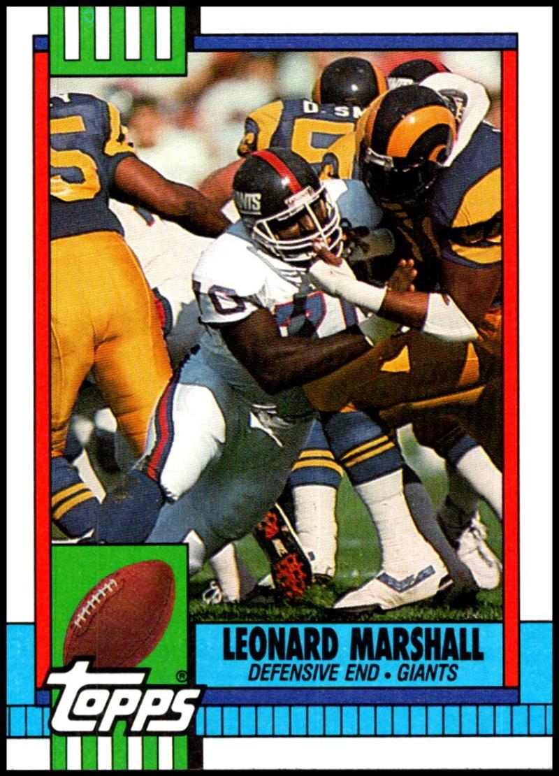 1990 Topps Football #55 Leonard Marshall New York Giants Image 1