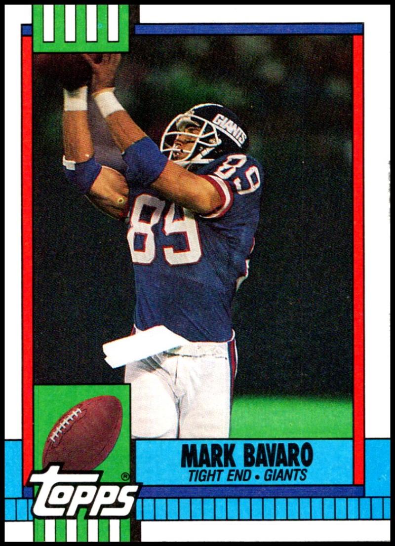 1990 Topps Football #60 Mark Bavaro New York Giants Image 1