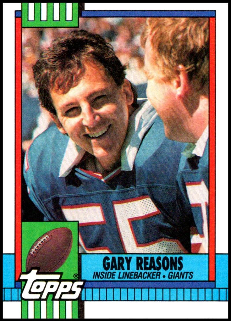 1990 Topps Football #62 Gary Reasons New York Giants Image 1