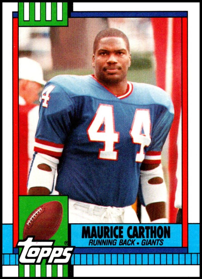 1990 Topps Football #63 Maurice Carthon New York Giants Image 1