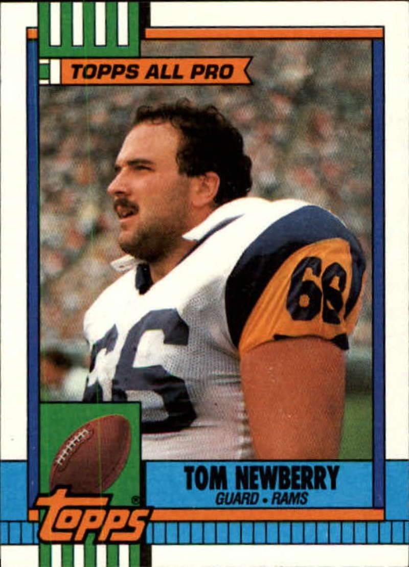 1990 Topps Football #70 Tom Newberry AP Los Angeles Rams Image 1