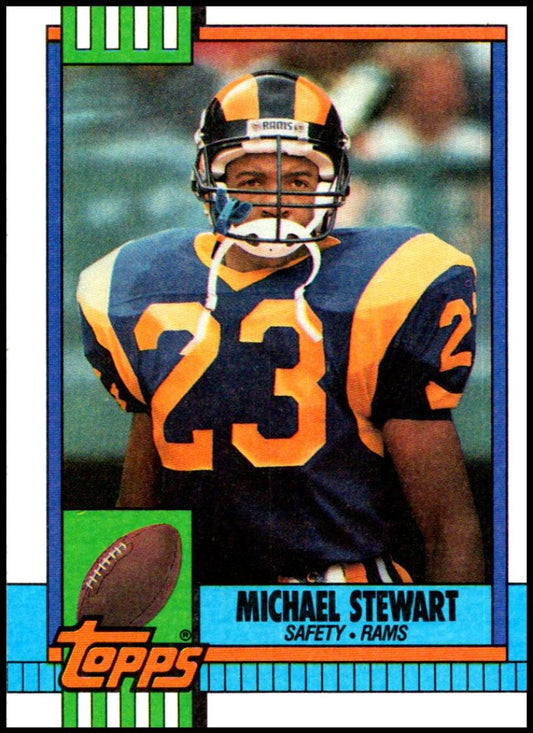 1990 Topps Football #83 Michael Stewart  RC Rookie Los Angeles Rams  Image 1