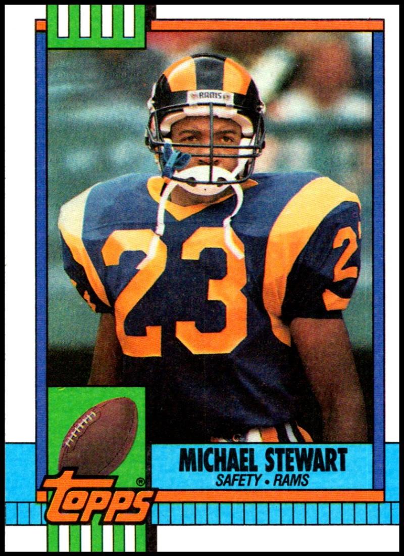 1990 Topps Football #83 Michael Stewart RC Rookie Los Angeles Rams Image 1