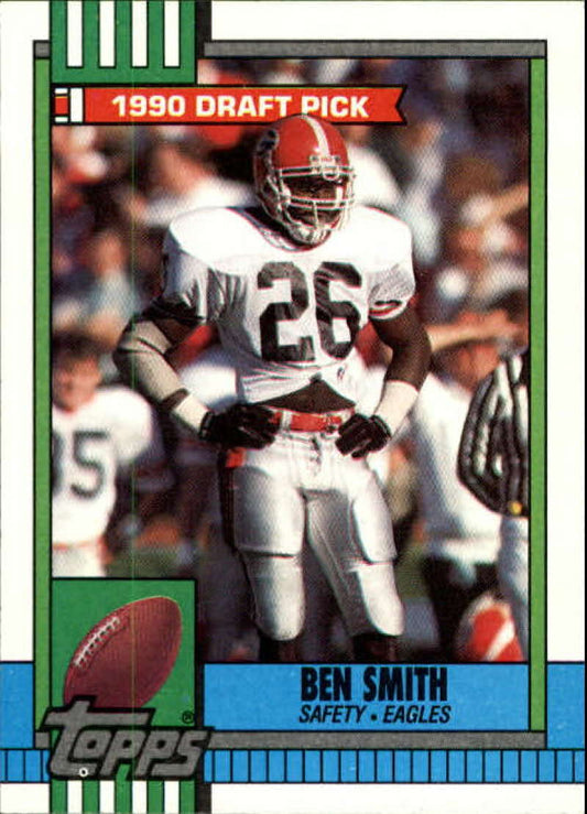 1990 Topps Football #84 Ben Smith  RC Rookie Philadelphia Eagles  Image 1