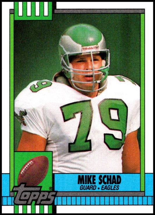 1990 Topps Football #100 Mike Schad  RC Rookie Philadelphia Eagles  Image 1