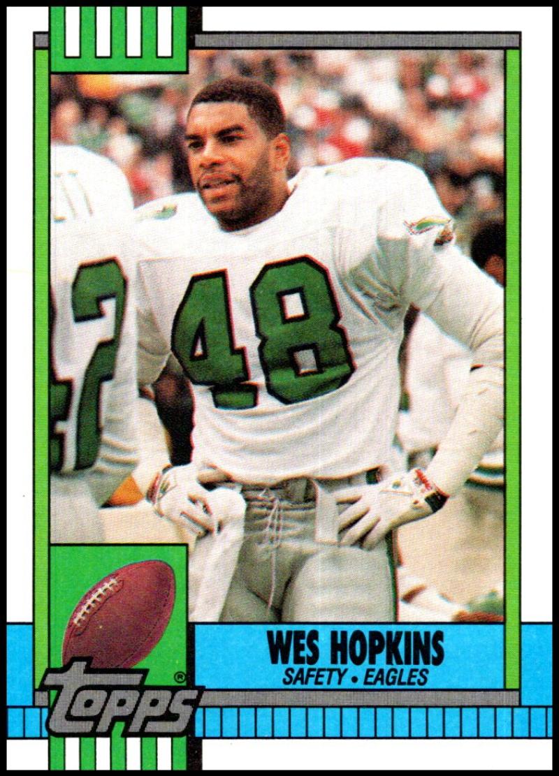 1990 Topps Football #101 Wes Hopkins Philadelphia Eagles Image 1