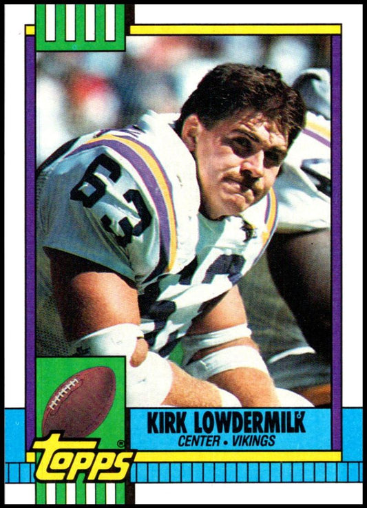 1990 Topps Football #102 Kirk Lowdermilk  Minnesota Vikings  Image 1