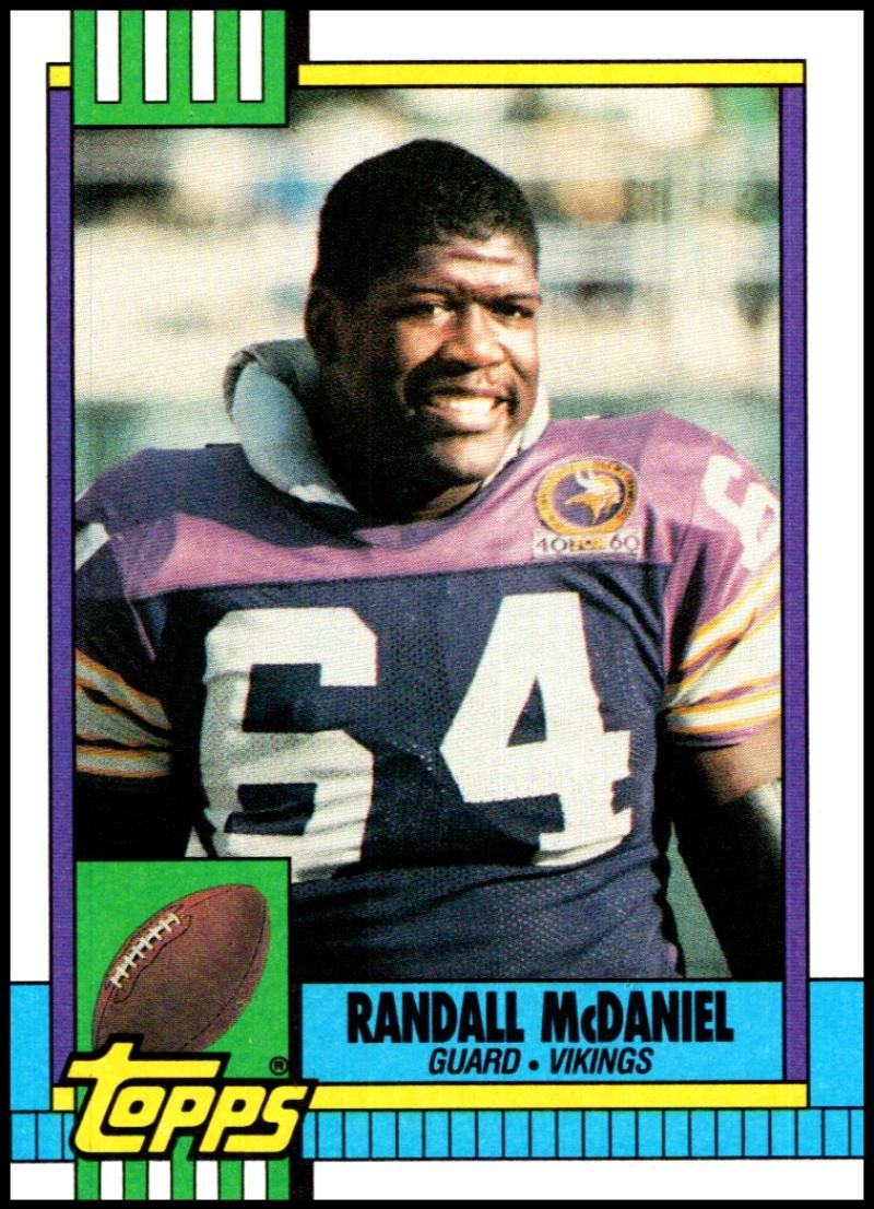 1990 Topps Football #104 Randall McDaniel Minnesota Vikings Image 1
