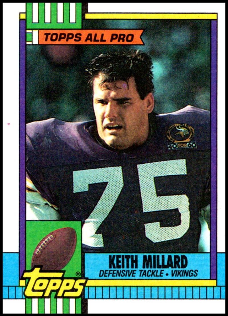 1990 Topps Football #109 Keith Millard AP Minnesota Vikings Image 1