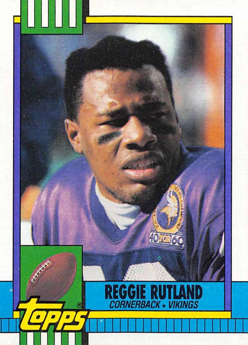 1990 Topps Football #113 Reggie Rutland RC Rookie Minnesota Vikings Image 1