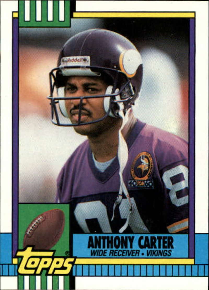 1990 Topps Football #115 Anthony Carter Minnesota Vikings Image 1