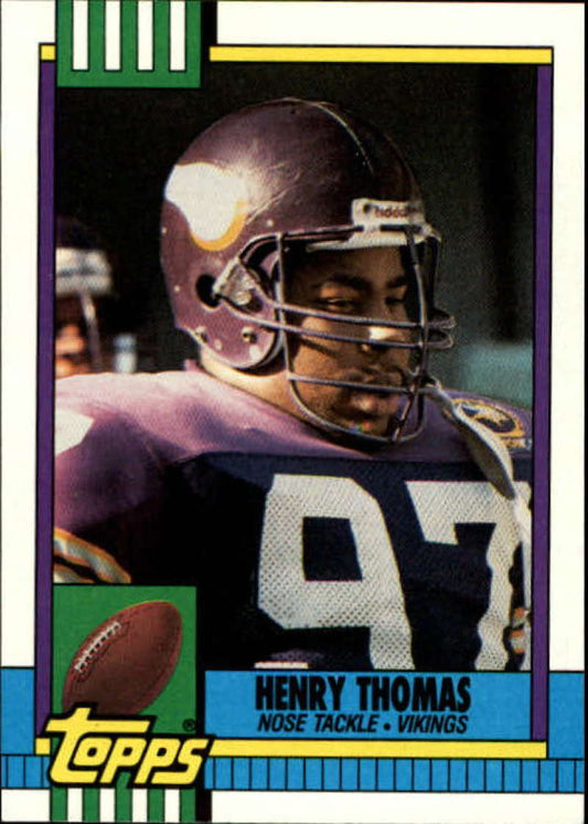 1990 Topps Football #118 Henry Thomas  Minnesota Vikings  Image 1