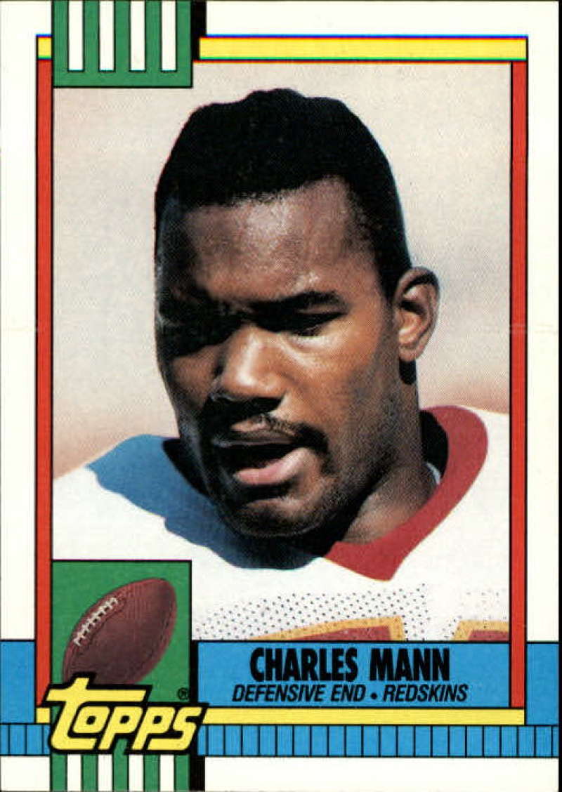 1990 Topps Football #125 Charles Mann Washington Redskins Image 1