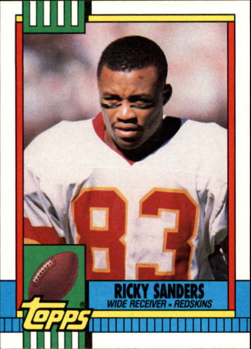 1990 Topps Football #127 Ricky Sanders Washington Redskins Image 1